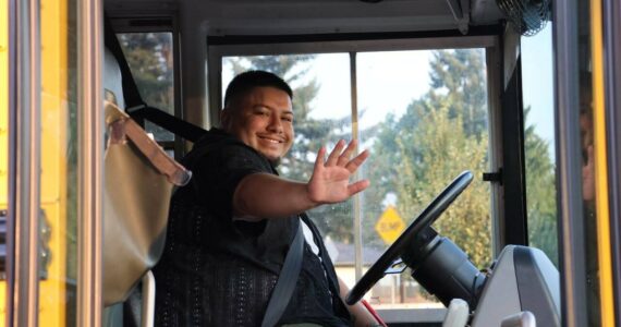 Bus driver on an Olympic Middle School route. Photos courtesy of Auburn School District