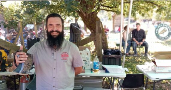 Rhett Fraticelli, meadsmith and brew alchemist for Valhalla Mead, displays the tasty beverages. Photos by Robert Whale/Auburn Reporter