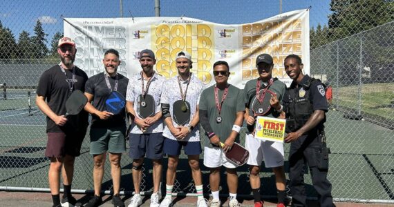 Pickleball tournament winners.