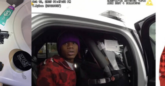 Left to right: Gun found in the toilet, and Thomas and a photo of the hoodie the alleged victim had stolen from him. Courtesy photos.