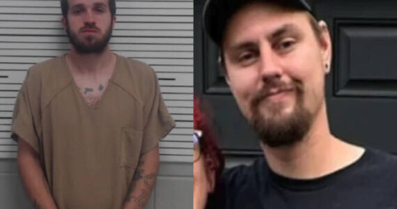 Devin Brice McCurdy’s Lawrence County, Alabama, mugshot (left) and a photo of Brandon Godsey from GoFundMe. Courtesy photos