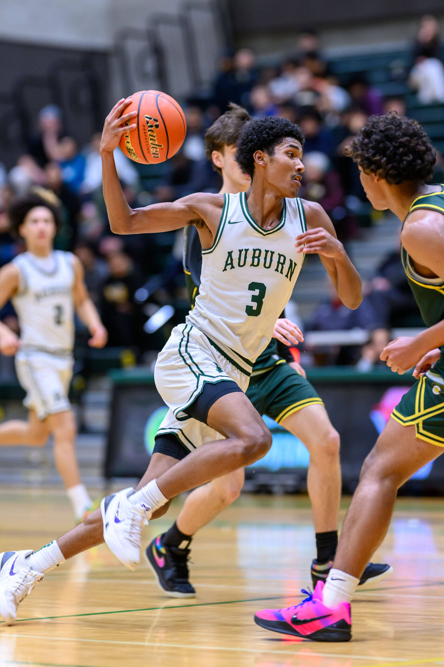 Daniel Johnson drives to the basket against Kentridge. Photo provided by Dee Torres.