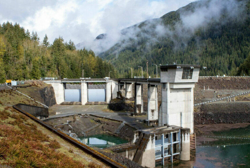 <p>Howard Hanson Dam along the upper Green River that helps control flooding in Kent, Auburn, Renton and Tukwila. FILE PHOTO, Army Corps</p>
