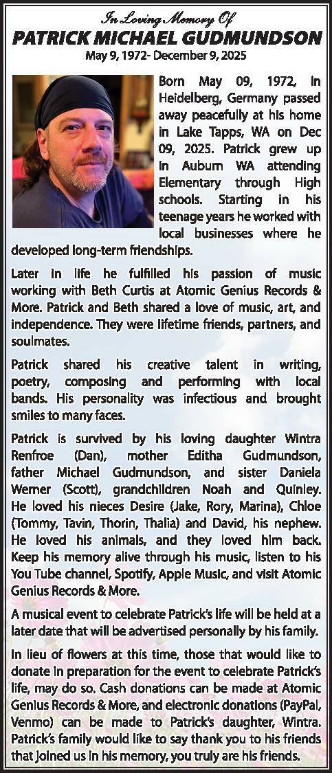 Patrick Gudmundson | Obituary