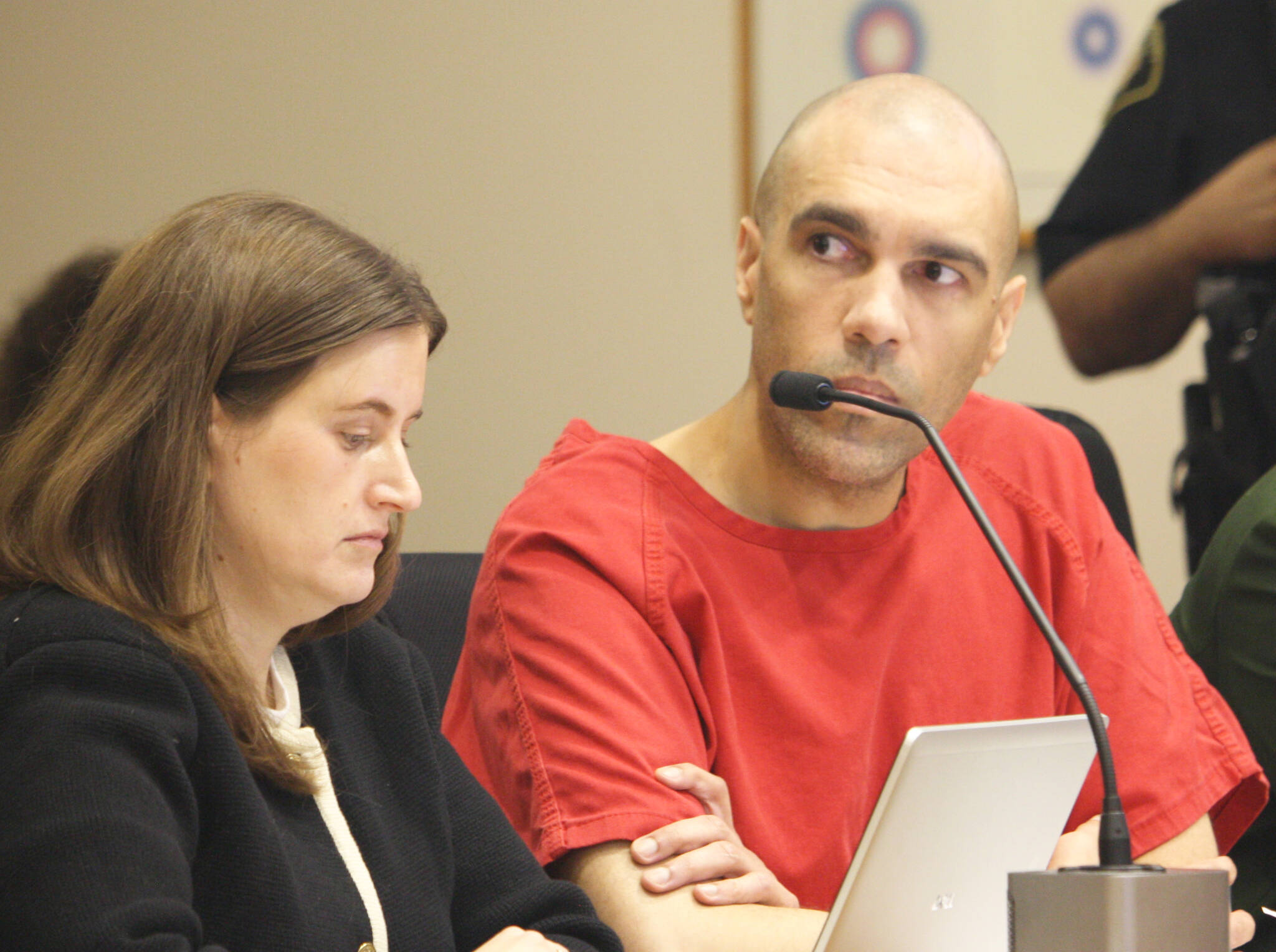 William Phillip Jr. with public defender Kaitlyn Aiken during his Dec. 19 sentencing at the Maleng Regional Justice Center in Kent for the 2010 Auburn murder of Seth Frankel, a city of Kent employee. Photo by Steve Hunter/Sound Publishing