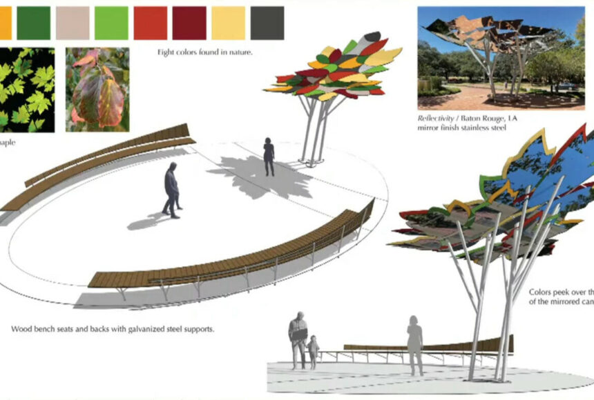 <p>The Auburn City Council this week approved the conceptual design for &ldquo;The Gathering Tree,&rdquo; and the benches leading to it for the first-ever park in downtown Auburn. Courtesy image</p>
