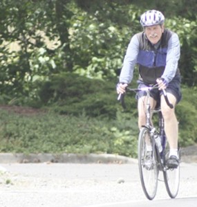 Bruce Wandler on the road in Auburn. Wandler will be competing in his seventh Seattle to Portland Bicycle Classic this weekend.