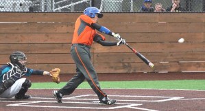 Auburn Mountainview's Alex McBee connects during SPSL 3A play Friday.