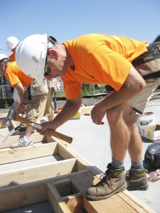 VRFA Capt. Kevin Morehart and his crew go to work framing a home in a Pacific neighborhood.