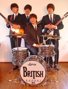 British Export features vintage suits and instruments reminiscent of the Beatles performances of the '60s