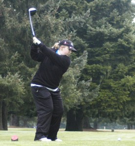 Julie Heffernan takes her swing during a league match against White River earlier in the regular season.