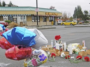 Mourners left a memorial for Nicholas Lindsay
