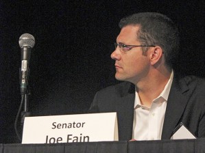 Sen. Joe Fain (R-Auburn) participates in a panel discussion at the Master Builders Association’s Housing Summit.
