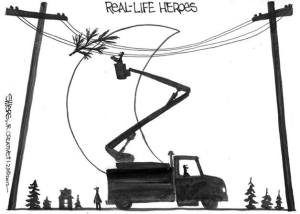 Crews were out in full force restoring power to thousands of residents following last week's wicked storms.