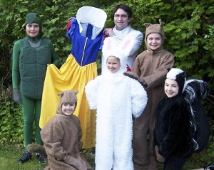Heavier Than Air Family Theatre presents 'Snow White and the Seven Dwarfs' at GRCC's Performing Arts Buildings for six shows in June. The cast includes: Prince (Anthony Onorati); Turtle (Kenny Darcy); Skunk (Madi Schmeling); White Rabbit (Olivia Thomas); kneeling Chipmunk (Jenna Merrill); and standing Chipmunk (Sophia Jahns).