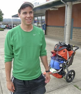 Marathon man: Greg Hamblock is run-walking across the country to raise tuition money for two children.