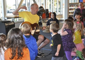 Chris Ballew of Caspar Babypants performs his entertaining blend of children's music at the Auburn International Farmers Market on Sept. 20. It is free to the public.
