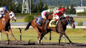 Tabled With Gold and jockey Gallyn Mitchell team up for the win in Saturday's $18