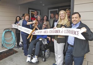 Mayor Nancy Backus joined Auburn Area Chamber of Commerce staff