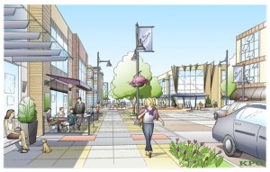 An artist’s conception of Auburn’s South Division Street in the future.