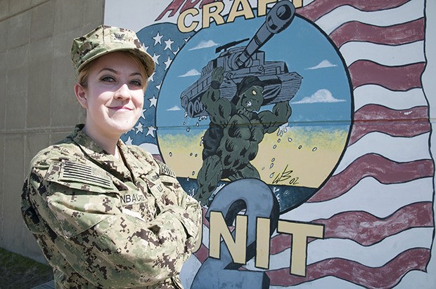 Auburn’s Kayleigh Eisenbacher excels as a U.S. Navy Petty Officer 2nd Class assigned to the Naval Beach Group TWO in Virginia.