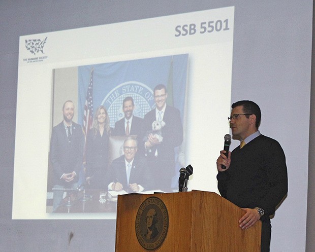 Sen. Joe Fain talks about efforts to prevent animal cruelty.