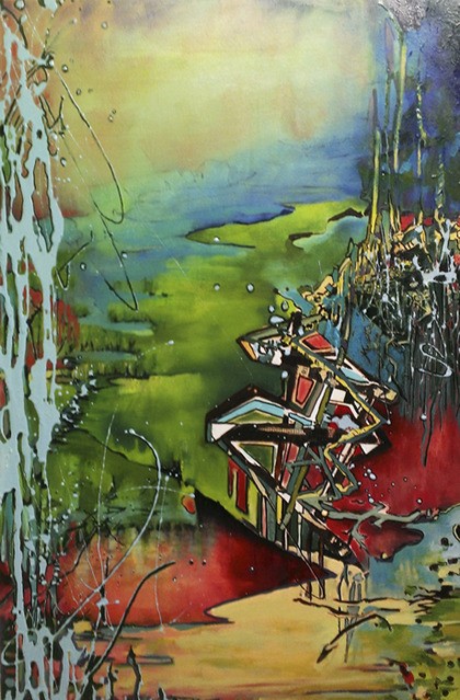 Artist Janice Tayler's abstract mixed media compositions are a beautiful representation of the natural environment and urban decay. Using sand