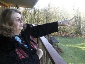 From the back porch of her home