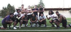 The Auburn Trojan starting offensive unit