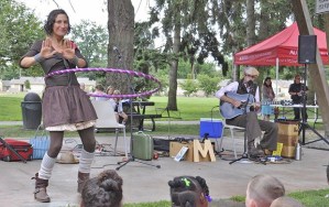 Nala Walla and Keeth Apgar of Harmonica Pocket perform at a Kids Summerstage concert at Les Gove Park last week.