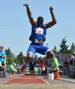 Auburn Mountainview sophomore Gavin Robertson leaps to a fourth-place finish in the Washington State 3A Track and Field Championships triple jump finals.