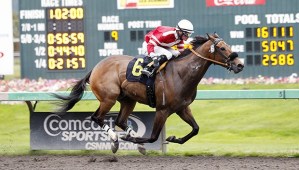 Tim Tim Tim and jockey Jake Barton combine for an 8-to-1 upset in the $14