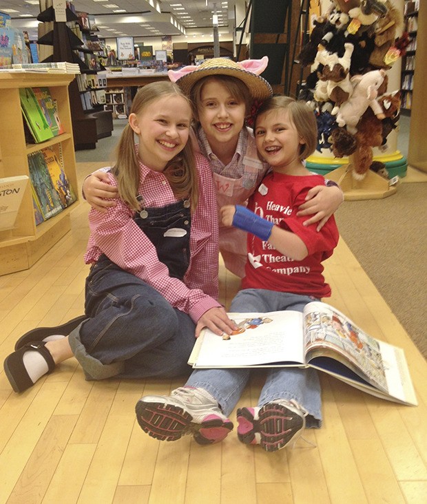 Reading with Fern and Wilbur. Heavier Than Air Family Theatre presents Charlotte’s Web The Musical in June.