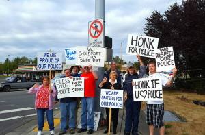 Community members came out in a show of support for Auburn Police. COURTESY PHOTO
