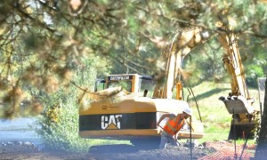 The U.S. Army Corps of Engineers is repairing the Dykstra Levee damaged during the 2014 floods. RACHEL CIAMPI