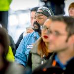 An audience of approximately 80 Boeing employees listens to speakers at the Workforce Readiness Center groundbreaking event last week. COURTESY PHOTO, Marian Lockhart/Boeing