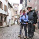 Dennis and Laurie Brooke on their first day on the trail in Saint Jean Pied de Port, France. COURTESY PHOTO
