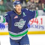 Keegan Kolesar and the Thunderbirds pulled off a road win Saturday night in Everett. COURTESY PHOTO, Brian Liesse/T-Birds