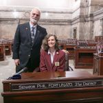 Auburn&rsquo;s Akira White on the Senate floor with Sen. Phil Fortunato. COURTESY PHOTO, Washington State Legislature