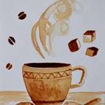 Featured artist Wen Qian used coffee for this painting. COURTESY