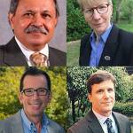 The four finalists in the search for Green River&rsquo;s next president are, clockwise from top left: Utpal K. Goswami, Suzanne M. Johnson, Kenneth G. Lawson and Elliot Stern. COURTESY PHOTOS