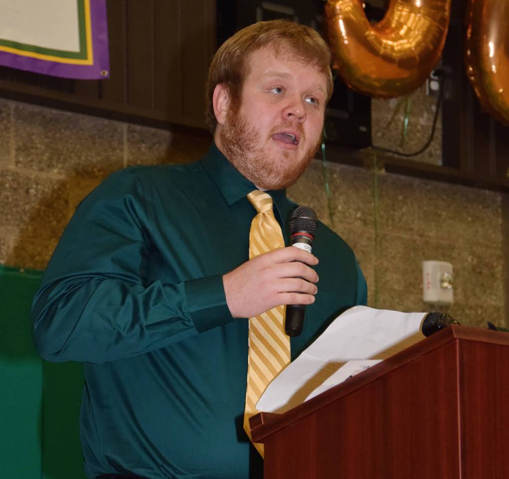 Bob Jones&rsquo; son, Kyle Jones, talks at the ceremony. RACHEL CIAMPI, Reporter