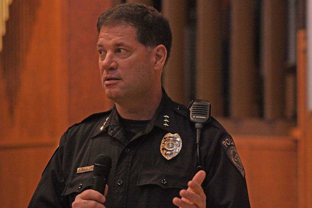 Kent Police Chief Ken Thomas provides an update on the investigation. MARK KLAAS, Reporter