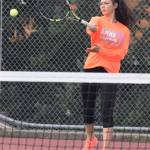 Auburn Mountainview&rsquo;s top singles player Angie Andreotti returns a shot during her match victory Tuesday. RACHEL CIAMPI, Auburn Reporter