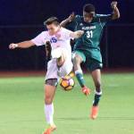 Auburn Mountainview&rsquo;s Conrad Medina, left, and Auburn&rsquo;s Samba Keita battle for the ball during NPSL Olympic Division play Wednesday night. RACHEL CIAMPI, Auburn Reporter