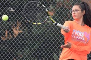 Lions sweep Trojans in girls tennis dual match