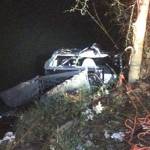 VRFA firefighters secure the vehicle from slipping into the Green River, leading to the rescue of two occupants of the car that had left the roadway early Sunday morning. COURTESY PHOTO, VRFA