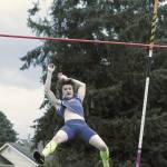Auburn Mountainview&rsquo;s Kacey Provo knocks the bar loose during the pole vault finals at the All-City track and field meet at Auburn Memorial Stadium last Friday. Provo would clear 12 feet, settling for second at the meet. MARK KLAAS, Auburn Reporter
