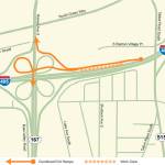 Drivers in Renton will find a new configuration off the off-ramp from I-405 to Rainier Avenue South and SR 167 as early as this weekend. COURTESY MAP/WSDOT