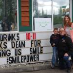 Dean McAuley, a Valley Regional Fire Authority firefighter, with his family at Two Sisters Coffee. COURTESY PHOTO